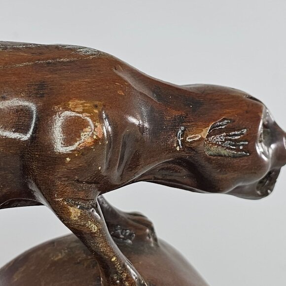 Vintage Master Crafters Sessions Jaguar Panther Clock Wood Carved DOES NOT WORK - Picture 10 of 10